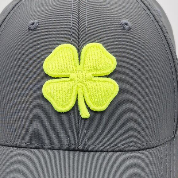 Black Clover Live Lucky Hat Cap Gray Yellow Logo Fitted L/XL Golf Club Wear - Picture 7 of 12